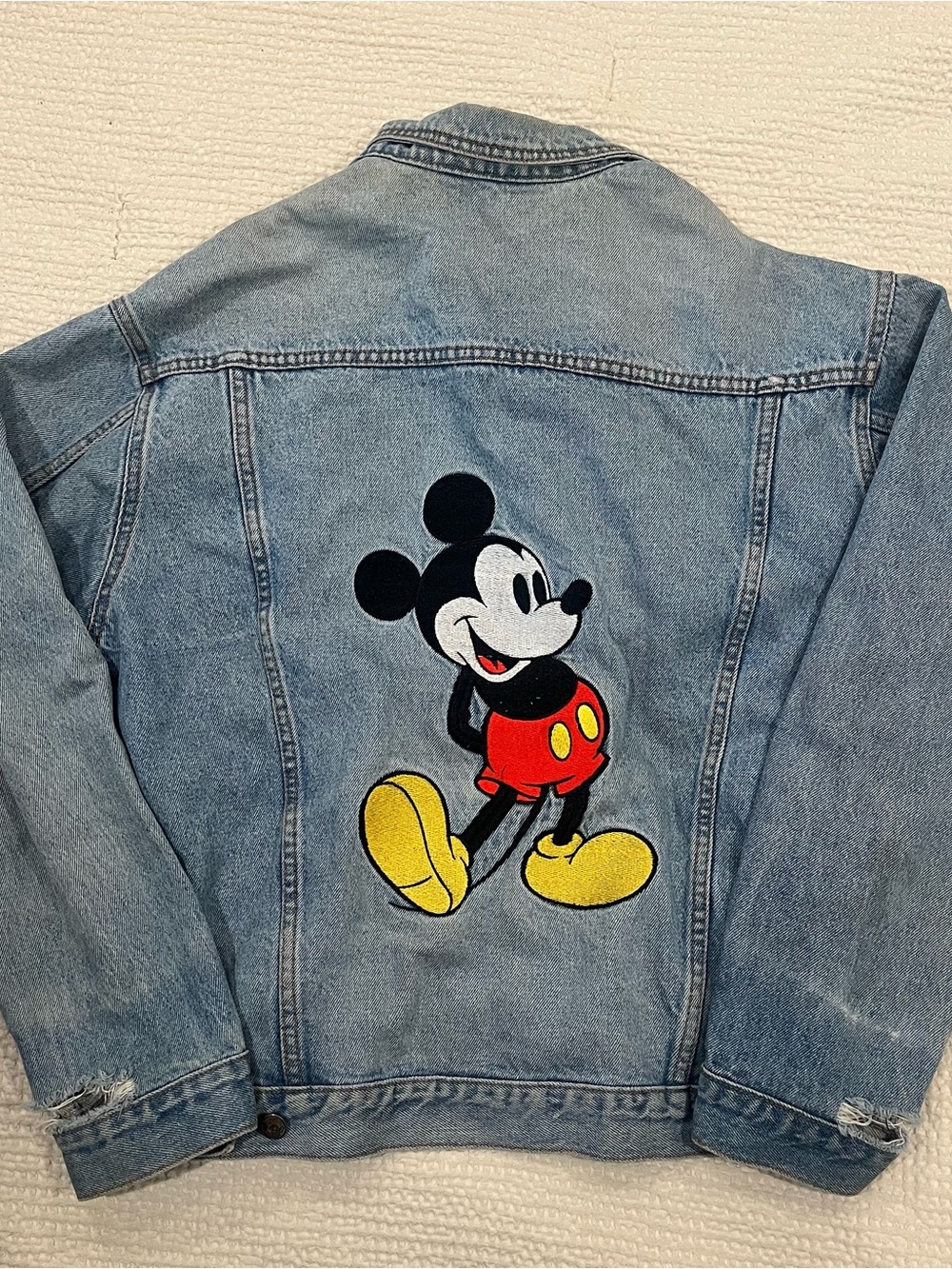 Light Blue Denim Jacket with Mickey Mouse Back Patch